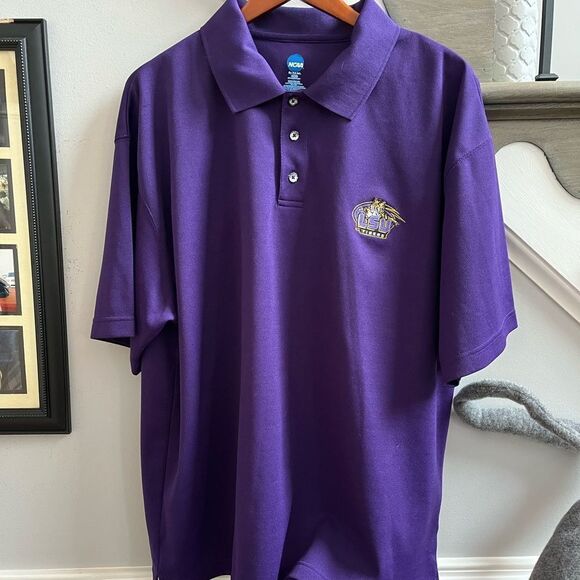 NCAA LSU Purple Logo Polo Shirt sz XL EUC - Picture 1 of 4